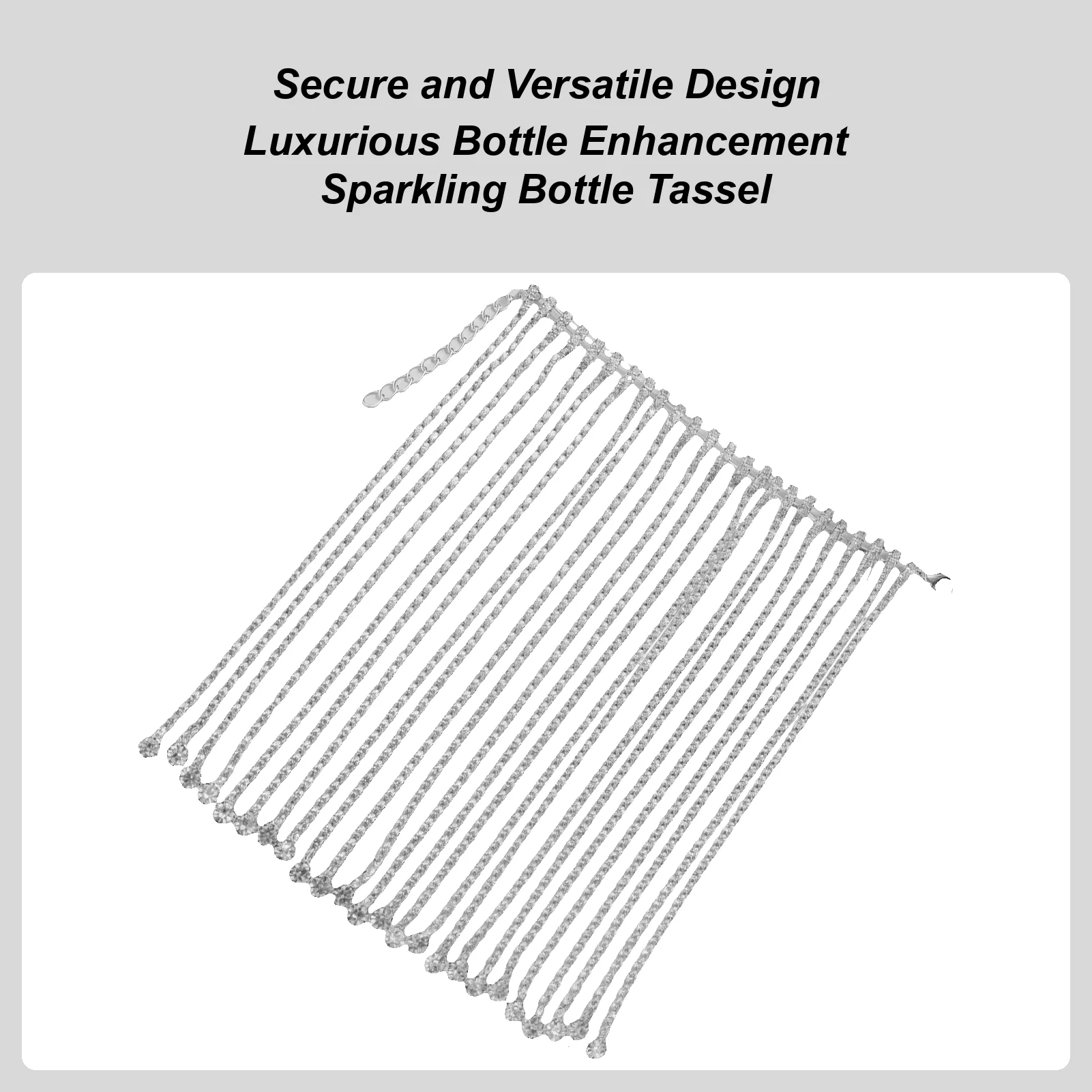 

Кисточка для бутылки вина, блестящая регулируемая вечеринка, декор со стразами, декоративная бахрома для бутылки вина для шампанского, виски, свадебного праздника