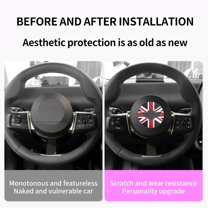 Car Steering Wheel Sticker For Mini Cooper R55 R56 R57 R60 R50 R52 R53 F56 F54 F60 PU Leather Stickers Interior Car Accessories