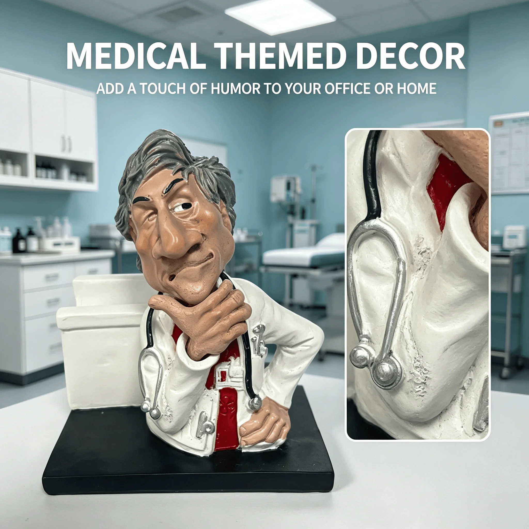Resin Art Business - Porte-cartes de visite drôle pour médecin,
