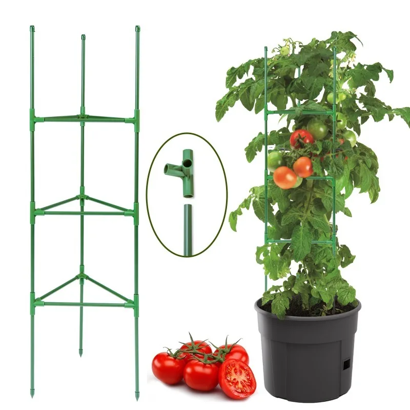 New triangular tomato trellis, plant support frame, climbing vine frame, orchard balcony gardening set, green plants