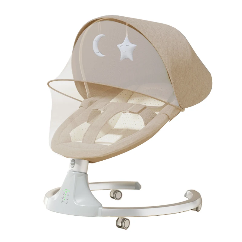 Elektrische Bluetooth Babybedje met Klamboe Bluetooth Muziek Baby Schommelstoel Multifunctionele Babybedje voor Pasgeborenen 2024