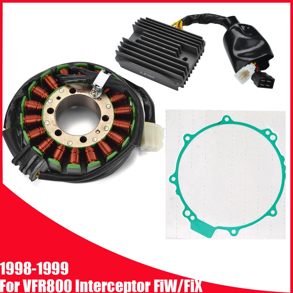 Stator Coil Generator Cover Gasket Regulator Rectifier For Honda VFR800 VFR 800 Interceptor FiW FiX 1998 1999