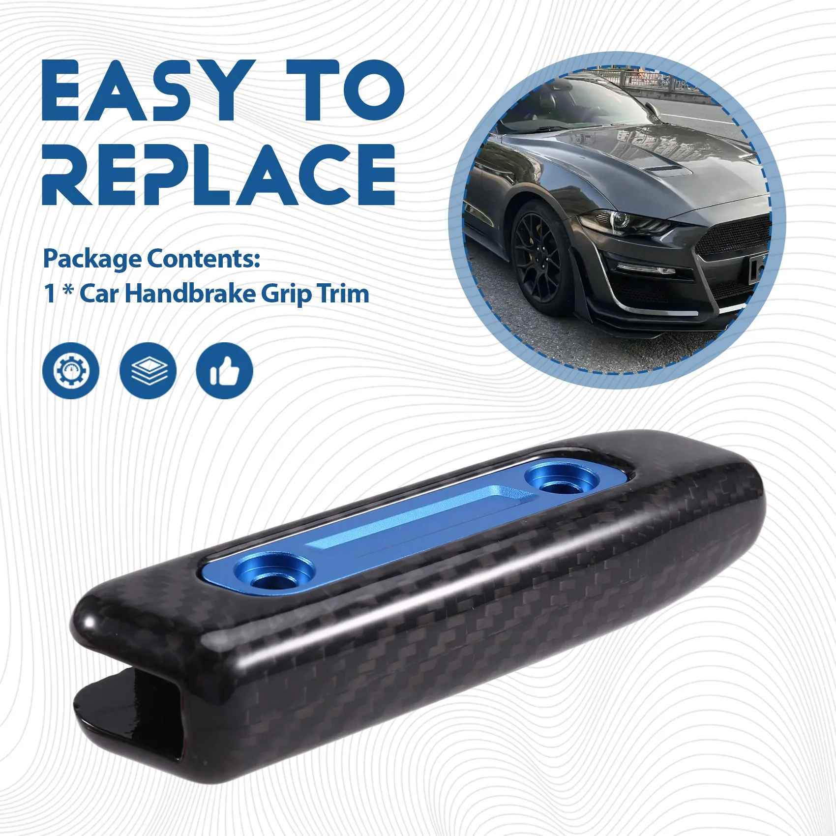 

A82M-для Ford Mustang GT Dark Horse Ecoboost 2024-2026, накладка на ручку ручного тормоза автомобиля из настоящего твердого углеродного волокна, 2025