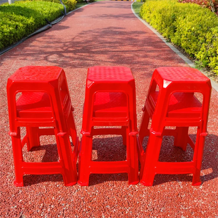 MK627-Household sgabello rosso in plastica