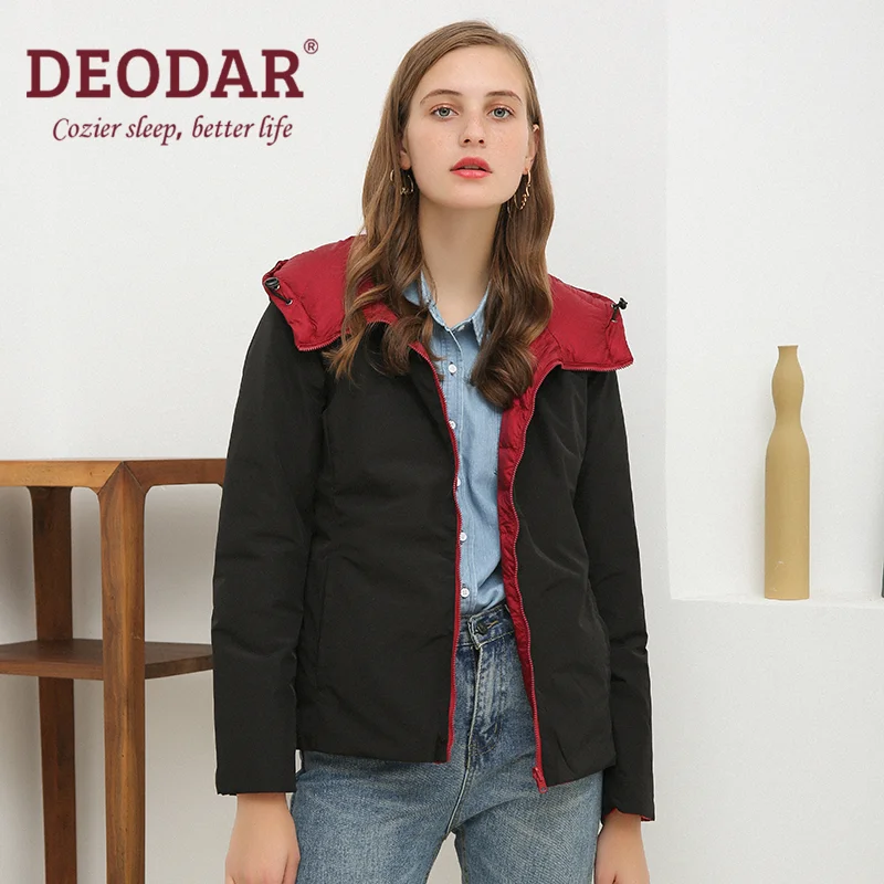 DEODAR Women's Winter 90% White Goose Down Jacket Ultra Light Warm Slim Casual lady demi-season Fashion Double-sided Outerwear