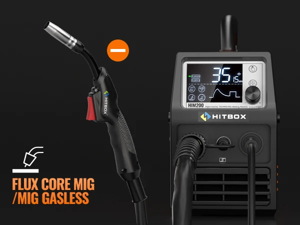 MIG Welder 3 in 1 HITBOX HIM200 Gas MIG Gasless MIG MMA Lift TIG 220V Single Voltage Welding Machine Wire Drawing Gun EU Plug
