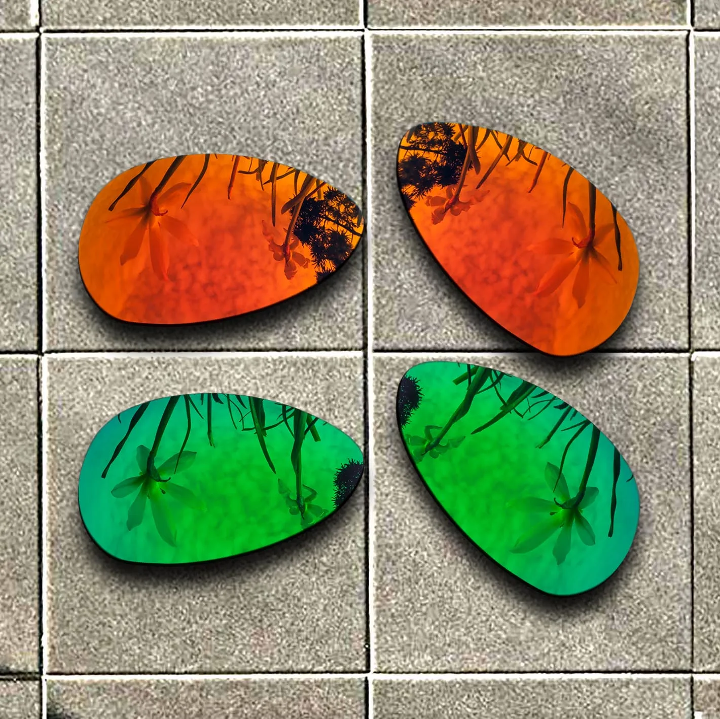 

2packs Fire Red&Green Lenses Replacement For-Oakley CROSSHAIR S Polarized Sunglasses