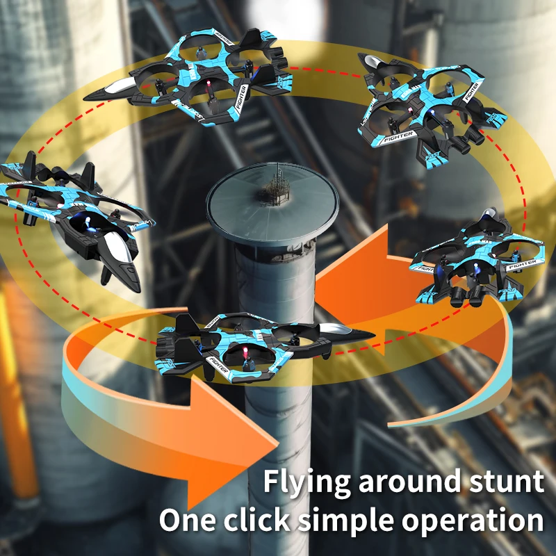 K500 Drone teledirigido 2.4G 360 °   Flip Fighter Jet Toy Avión RC flotante inteligente de altura fija