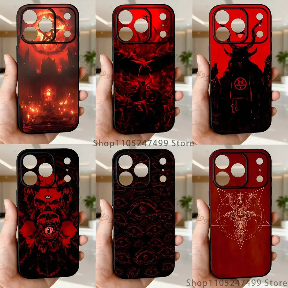 

Art Hell Satanic Phone Case For iPhone 17,16,15,14,13,12,11,Pro,Max,Plus,E,Air,Mini Protective TPU Cover