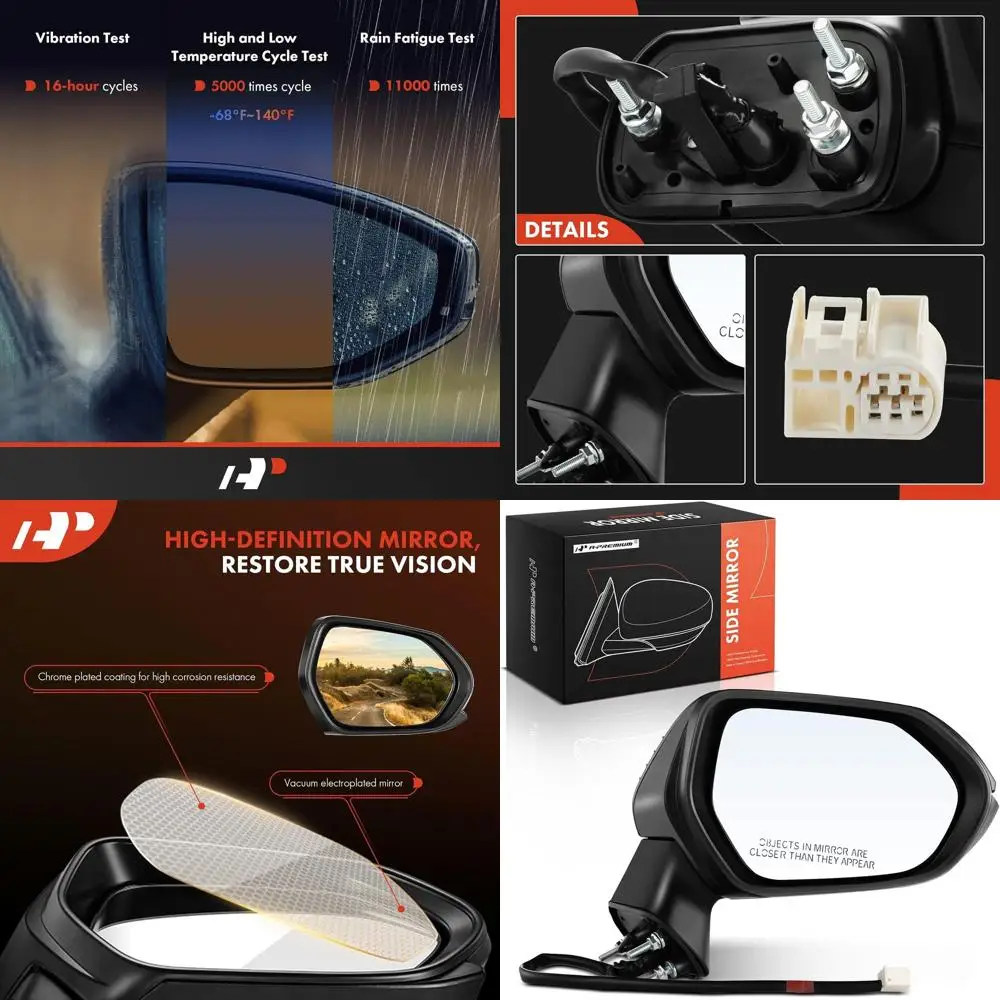 

Зеркало двери с электроприводом пассажира A-Premium — совместимое с Toyota Corolla 2020 2021 2022 — ручное складное черное покрытие без подогрева