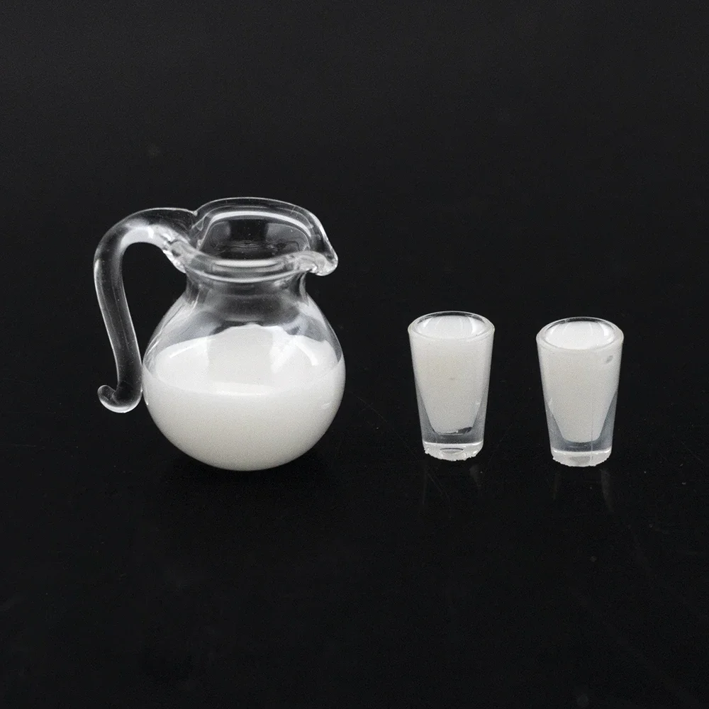 1/12 Dollhouse Miniature เหยือกน้ําชุดถ้วยมินินมหม้อถ้วยเครื่องดื่มของเล่นตุ๊กตาอุปกรณ์ House ตกแต่ง ob11 bjd