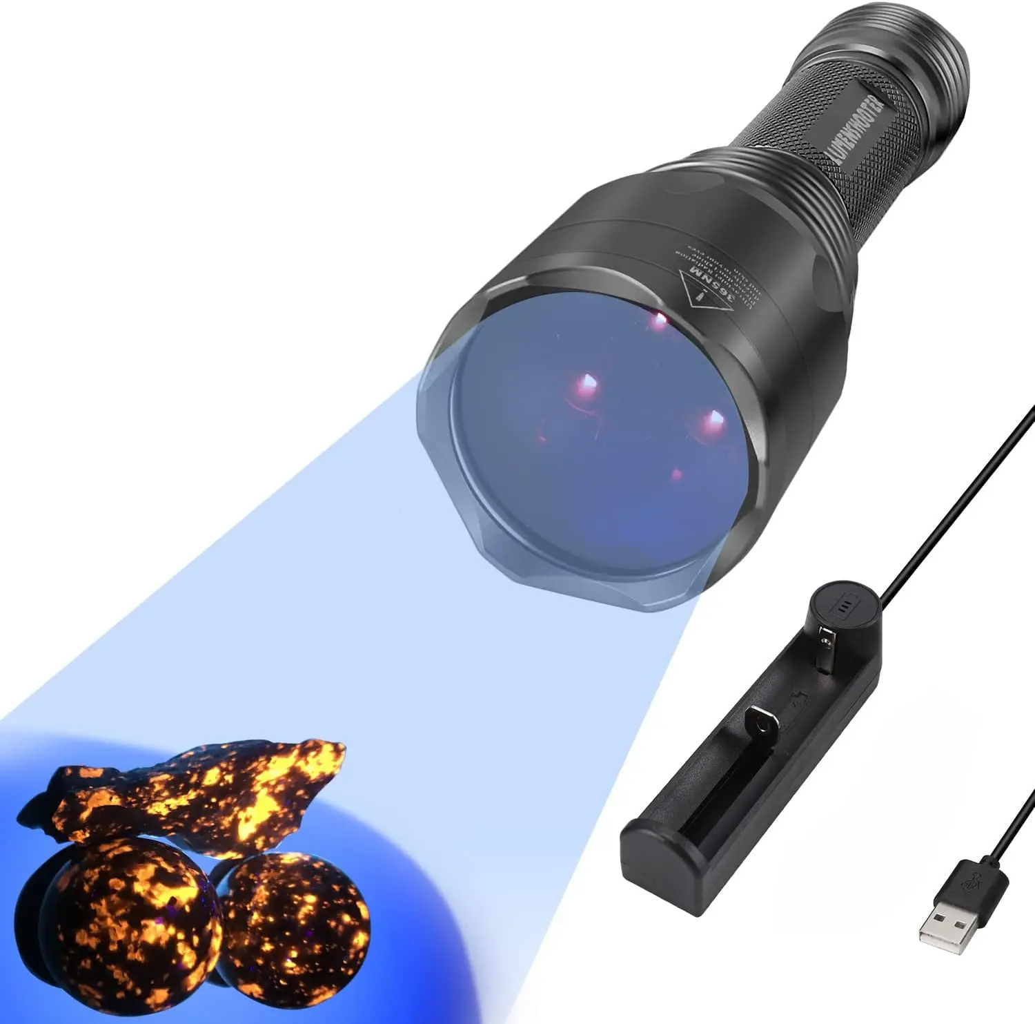 

365nm UV Flashlight with 3 LEDs for Pet Urine Detection, Resin Curing, and Scorpion Hunting