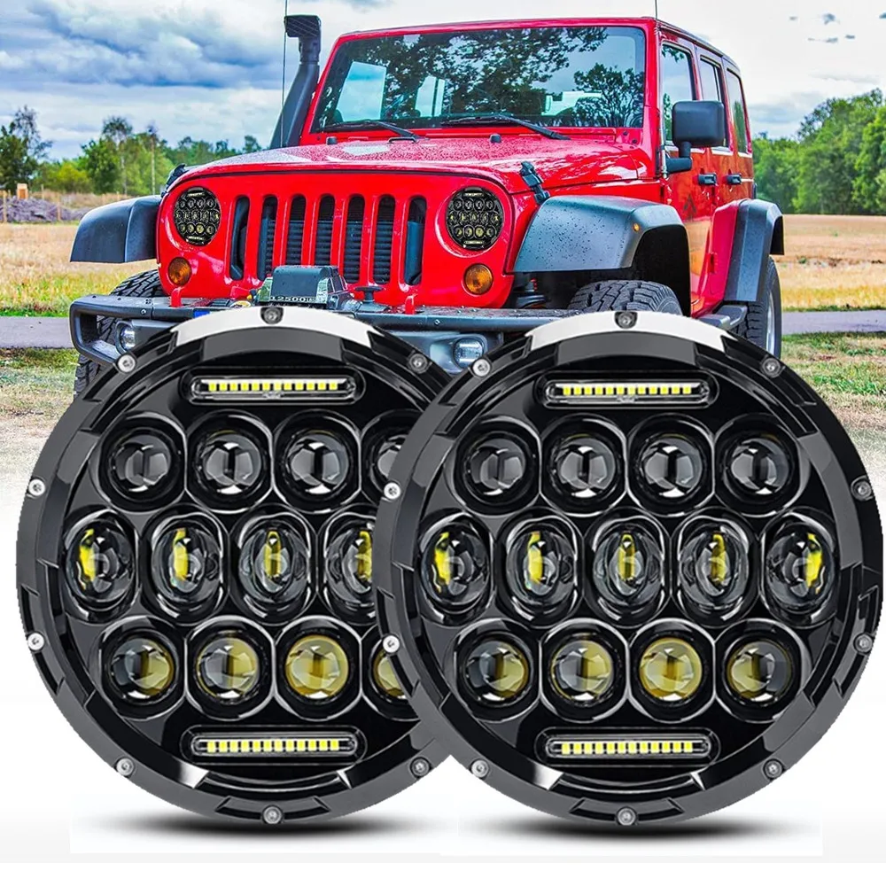 

2pcs Car 7 Inch LED Headlight Round For Jeep Wrangler JK TJ Hummer H1 H2 12V 24V For Suzuki Samurai Lada 4x4 urban Niva