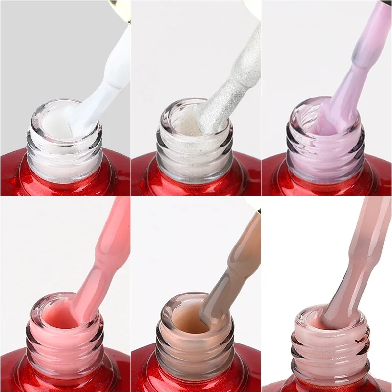 MSHARE Gel Base Blanco Lechoso Color Camuflaje Base de Goma para Uñas Base Coat 10ml 5