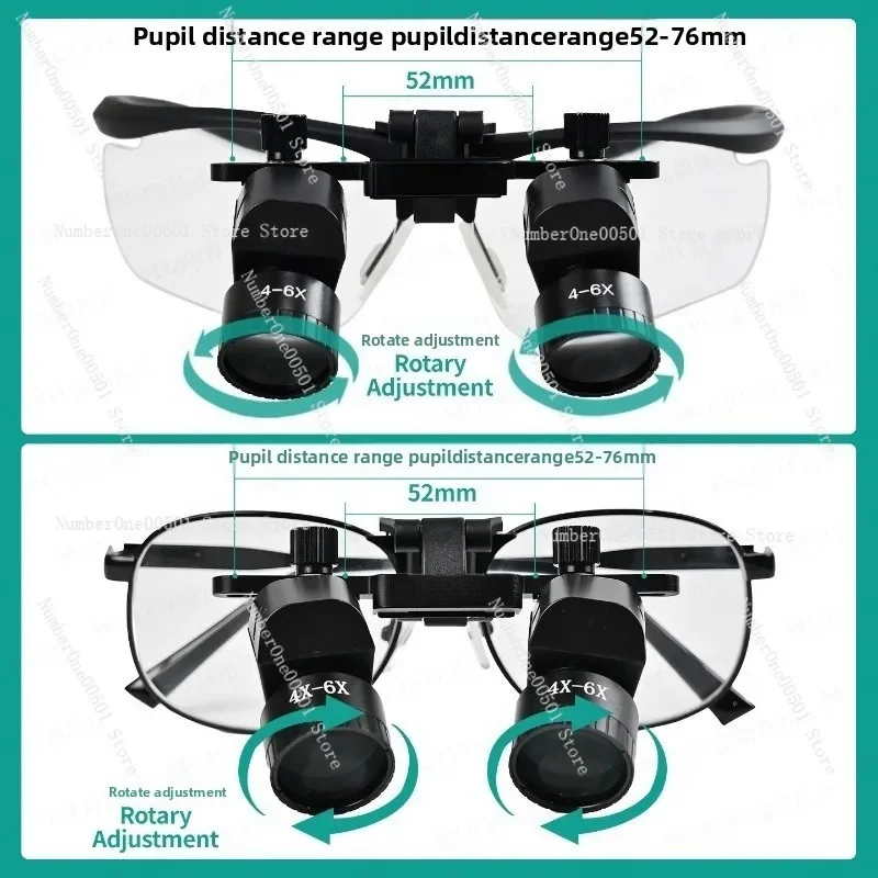 Dental Surgical Loupes 4X 5X 6X Galilean Medical Magnifier with LED Headlight for ENT Oral Surgery Instruments