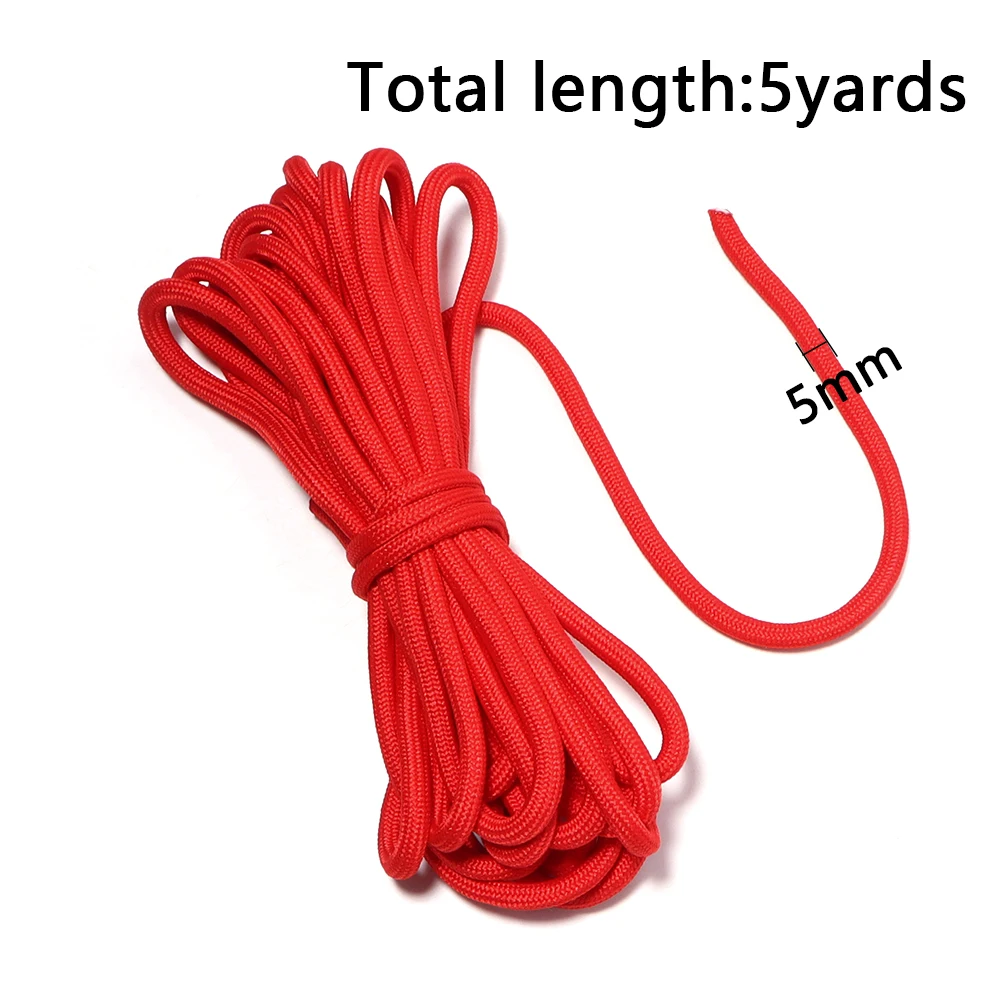 5Yards 5mm Colorful Polyester Braided Rope Handmade Cord Thread For DIY Key Chain Phone Hanging Rope Bags Decoration Accessories