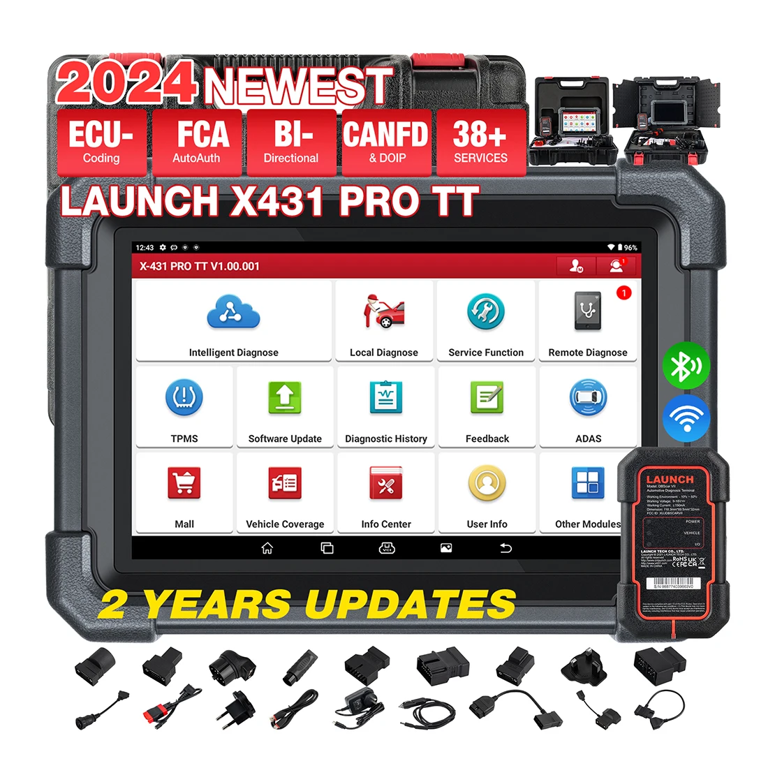 

For Launch Newest X431 Pro TT All System Diagnostic Tool Machine Bluetooth Scanner 12V Auto Diagnosis Analyzer smae as X431 V