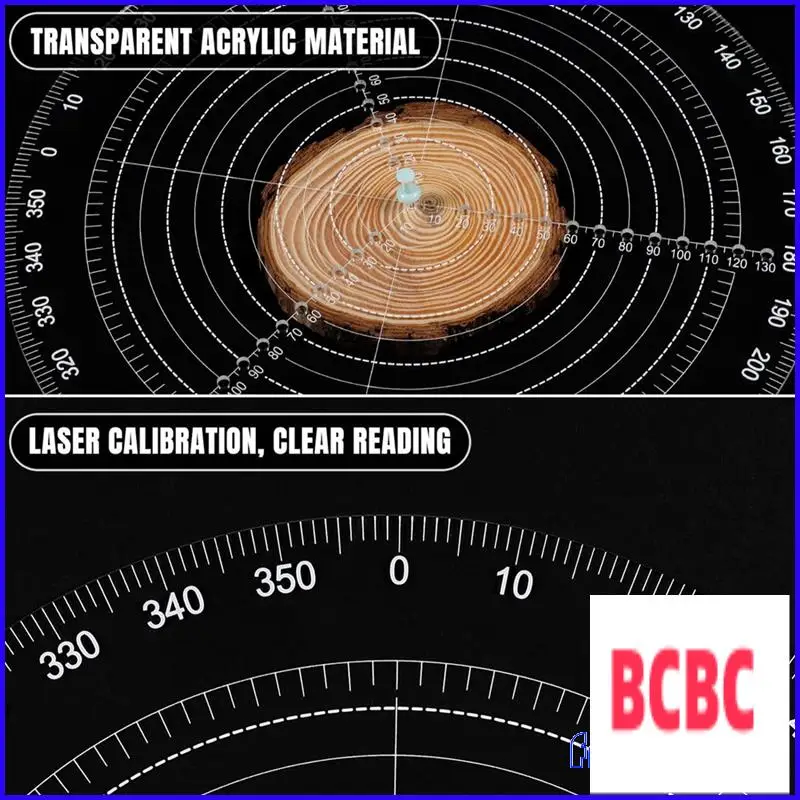 BB-2 ชิ้น 300 มิลลิเมตร 12 นิ้วรอบ Center Finder เข็มทิศอะคริลิคใสเข็มทิศเครื่องมือวาดวงกลม Center Finder