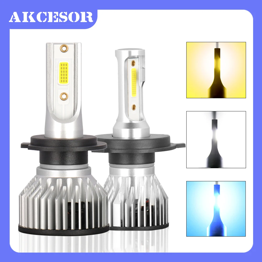 

2pcs H7 LED Car Headlight Bulbs H4 9005 9006 H1 9008 9004 9007 H8 H9 H11 Auto Lamp 3000K 6000K 8000K Fog Light Accessories 12V