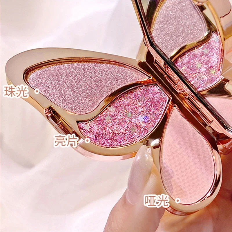 Butterfly Eye Shadow Six Color Eyeshadow Palette Easy to Color Glitter Matte Makeup Make-up For Women Korean Cosmetics Makeup