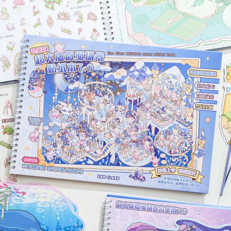 

Наклейки Mr.Paper, 20 листов/упаковка, большие, милые, пейзажные, в стиле Каваи, с изображением кошек из парка развлечений, свадебных сцен, для украшения дома, подарок