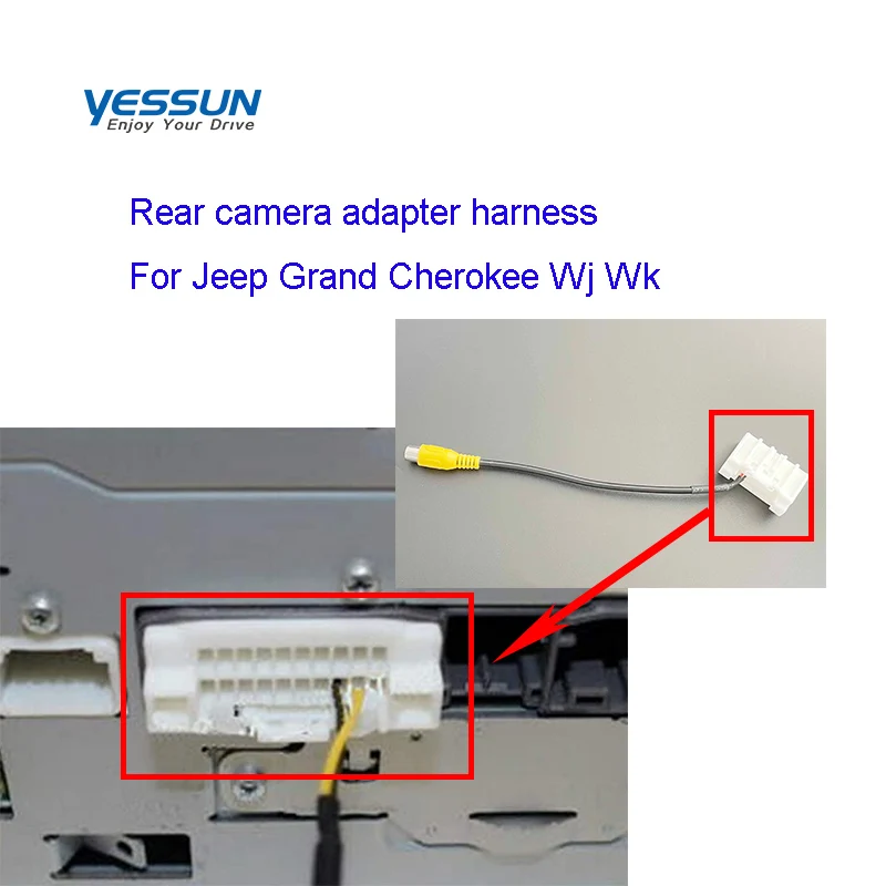 RVC Rear View Camera adapter cable For Compass Wrangler Platinum Jeep Chrysler Grand Voyager rear camera hanress wire kit