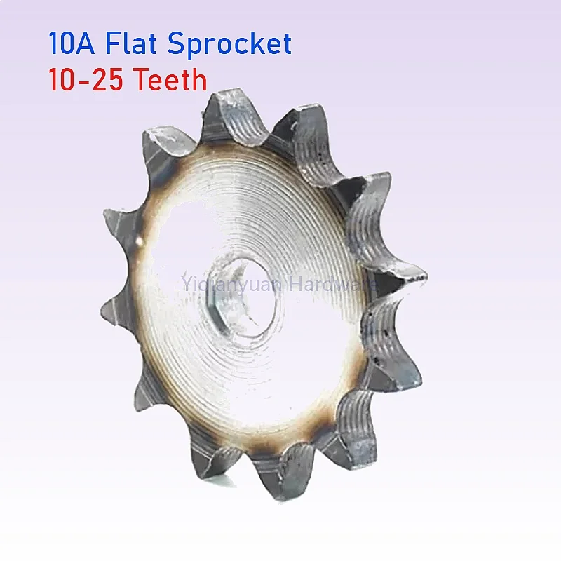 Yiqianyuan 1Piece 10A Chain Drive Flat Sprocket 10T-25T 15.875mm Pitch A3 Steel Industrial Sprocket Wheel