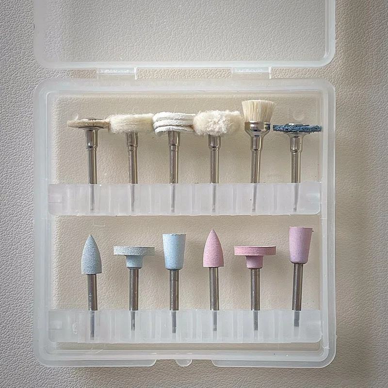 ชุดขัดเงาแบบคอมโพสิต 12 ชิ้น, หัวขัดซิลิโคนแบบ Ra ขนาดก้าน 2.35 มม., แปรงขัดเงา, หัวขัดสำหรับงานขัดเงาโลหะผสมเรซินเซรามิกด้วยมือความเร็วต่ำ
