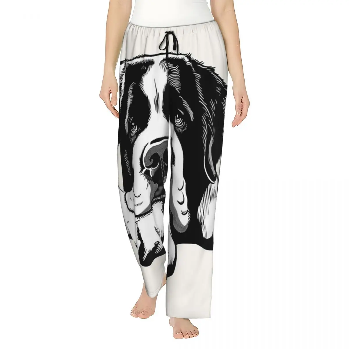 

Custom The Saint Bernard Women Pajama Pants Lounge Sleep Sleepwear Bottoms with Pockets