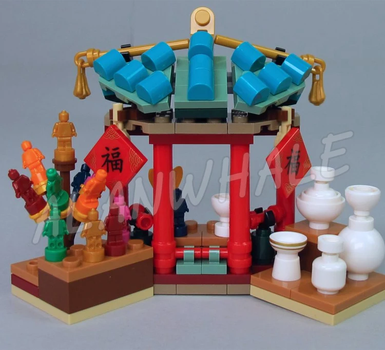2109 قطعة المهرجانات الصينية السنة الجديدة معبد معرض الظل مسرح الأكشاك فو الألعاب النارية SY1476 بناء الالعاب العملاقة متوافق مع النموذج #5