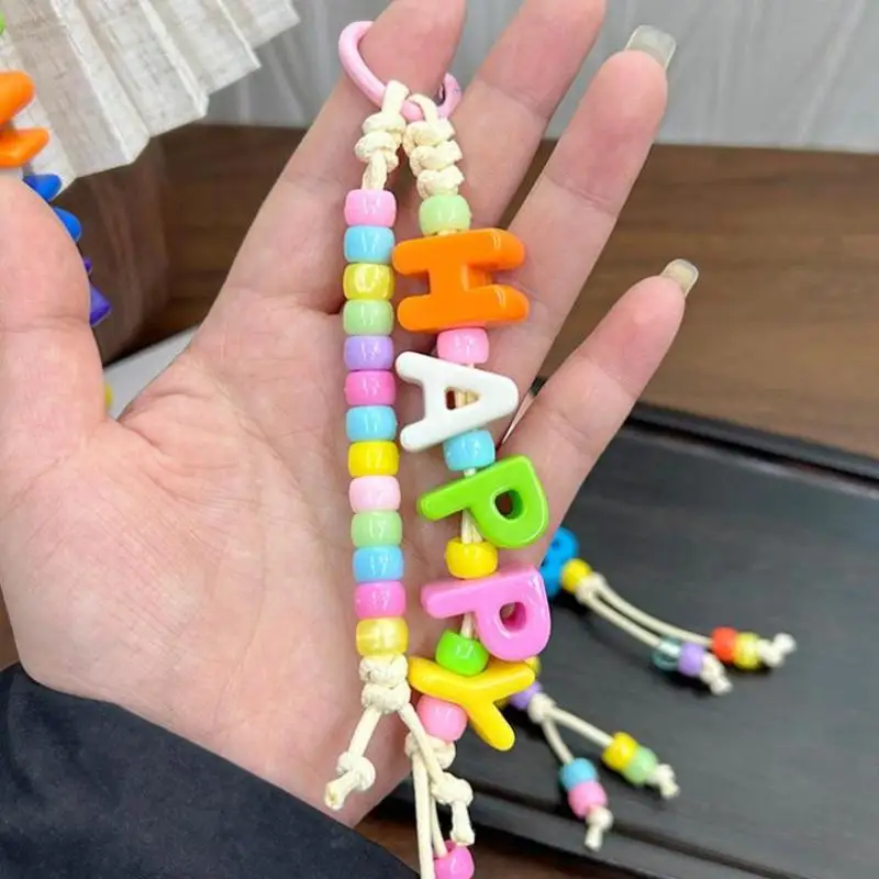 10 Stück Mehrfarbige Acryl-Buchstabenperlen mit Loch, lose Perlen für DIY-Schmuckherstellung, Armband, Handyanhänger, Bastelzubehör – Detail 13