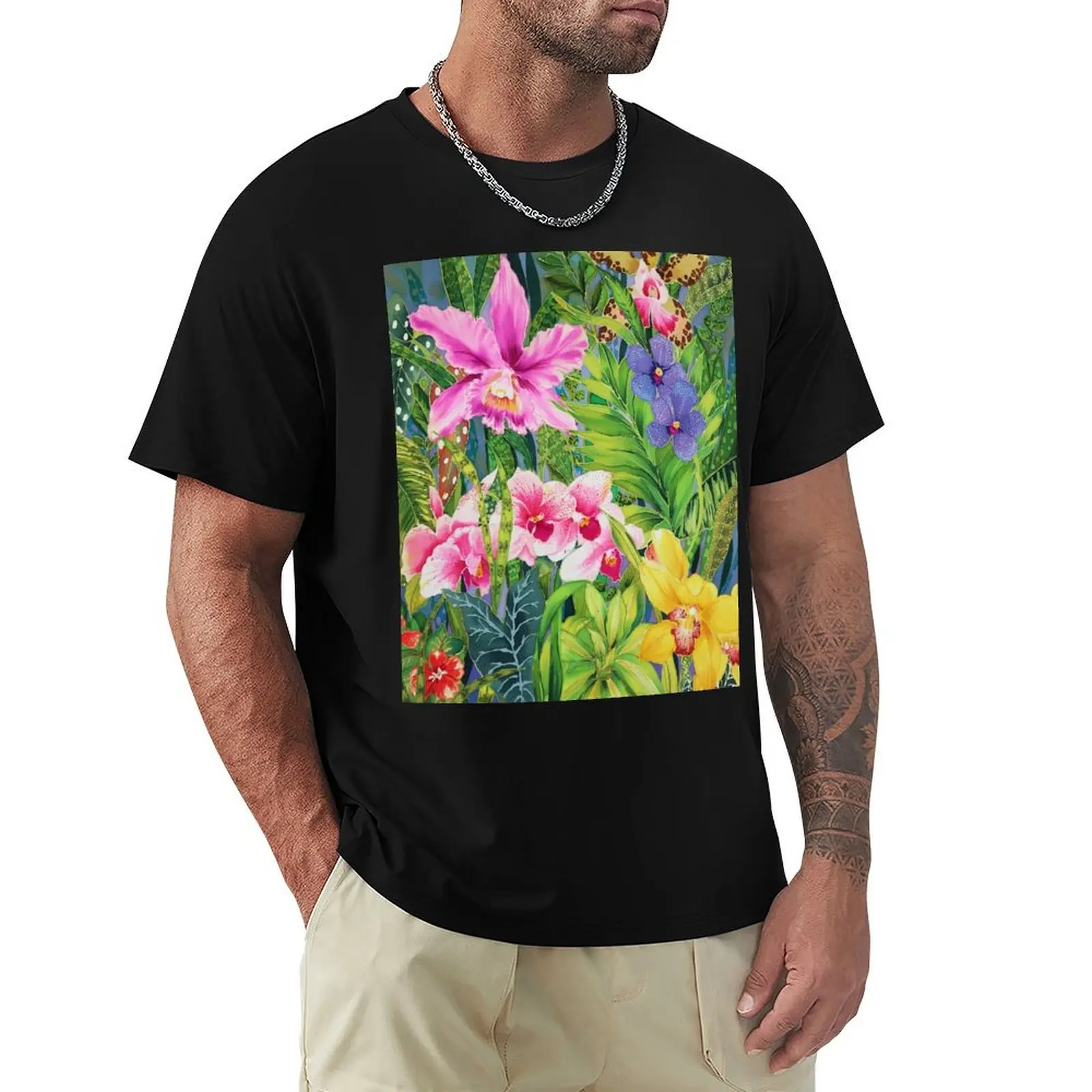 

Assorted Orchids T-Shirt Basic Tee Shirt for Everyday Outfit