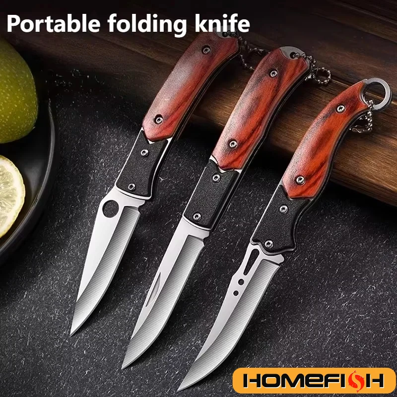 耐久性のあるステンレス鋼の刃を備えたコンパクトな折りたたみナイフ、多機能サバイバルキャンプツール