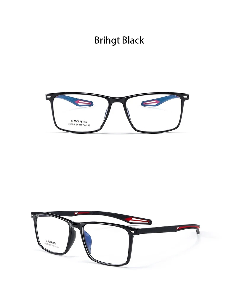 2024 neue Mode ultraleichte transparente tr90 Brillen Sport brille für Männer große Brillen optischen Rezept rahmen – Detail 10