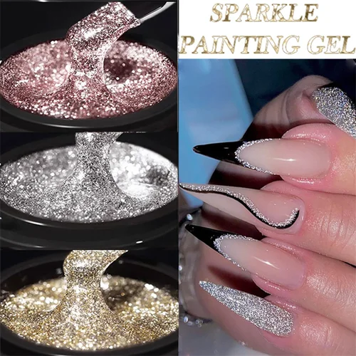 Imagen 1 del producto BORN PRETTY Sliver Sparking Shining Gel Esmalte de uñas 5ml Auroras Glitter Soak Off UV barniz semipermanente DIY pintura de manicura