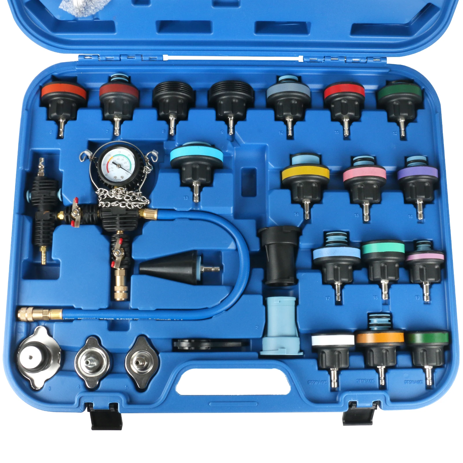 MRCARTOOL 28pcs Car Radiator Pressure Leak Tester Set Universal Vacuum-Type Cooling System Test Water Tank  Detector Tool