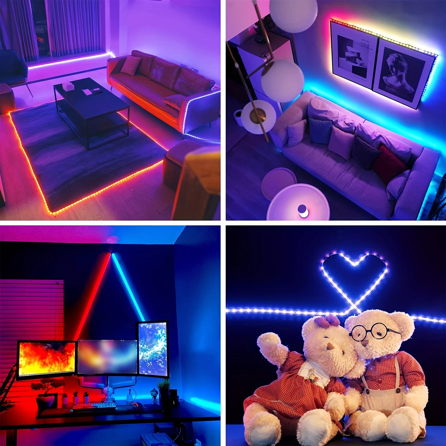 Led Strip Lights Music Sync Led Tape Ribbon with Remote APP Control Flexible Lamp for Home Room Decor TV Backlight Diode