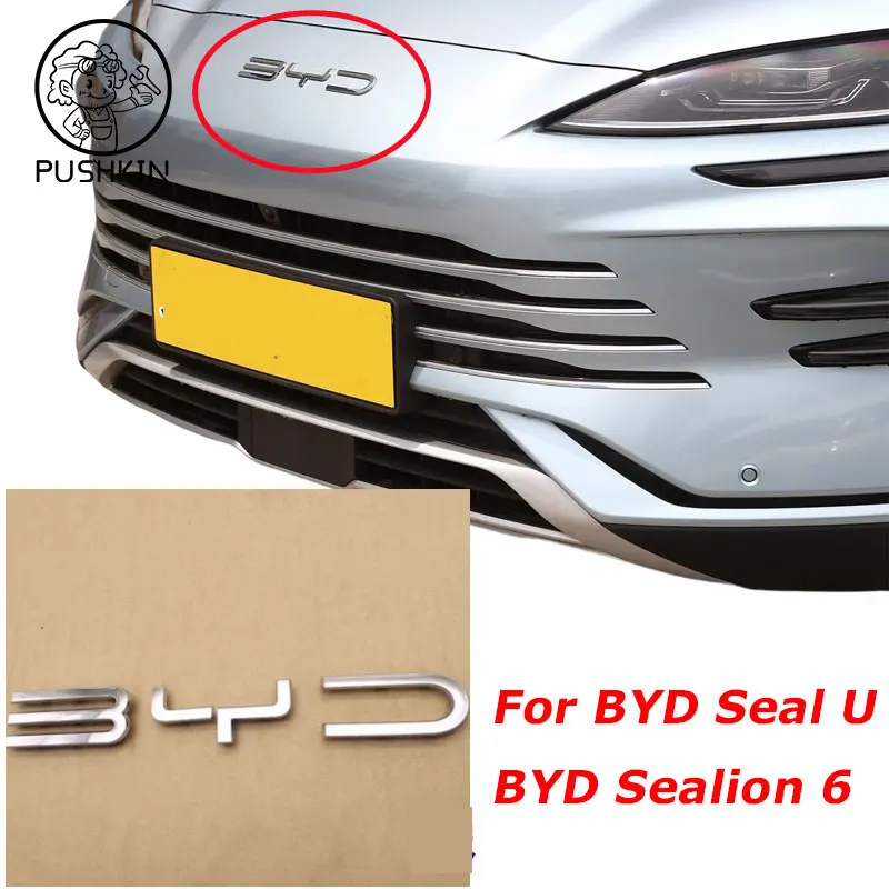 

For BYD SEALION 6 Song Plus DMI EV BYD Seal U 2024 2025 Car Front Bumper Emblem Badge BYD Logo Accessories