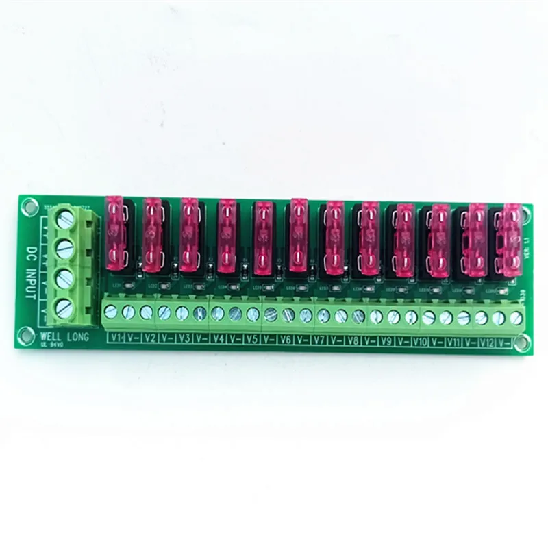 Module de bande de distribution de fusible d'alimentation cc, bornier 12 positions extensibles