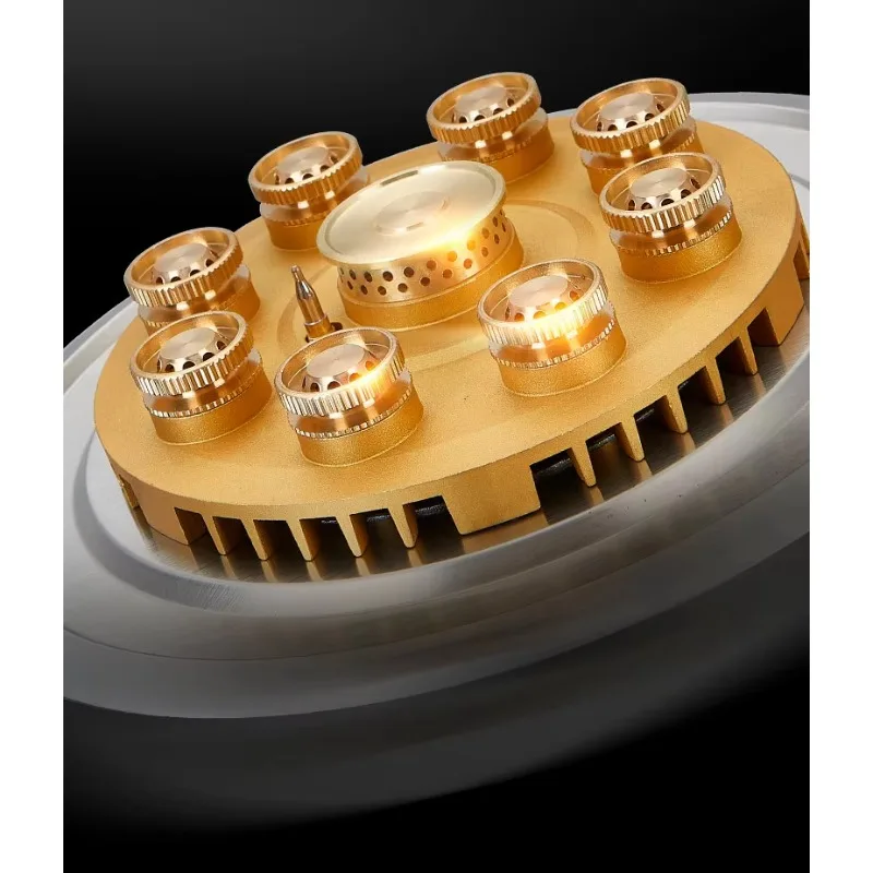 Portable Electric 5.2kW Single Gas Stove Energy-Saving Flameout Protection Household Nine Head Burner Stainless Steel Countertop