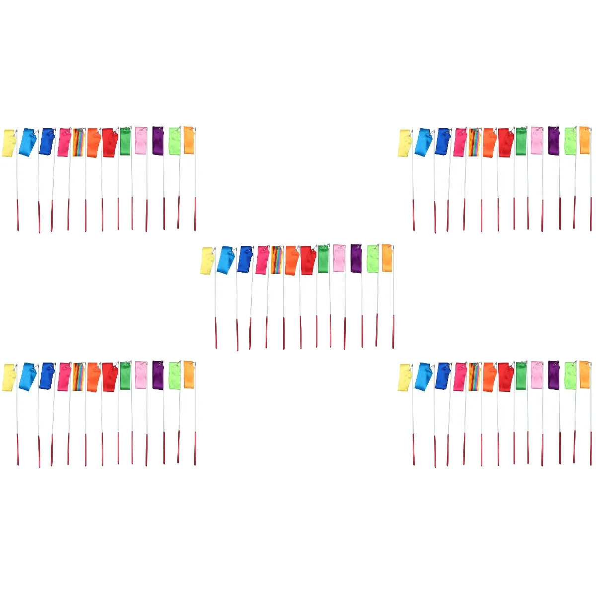 

5pcs 5 Pack Artistic Gymnastics for Rhythmic Tape Ribbons Rainbow Streamer Dancing Equipment