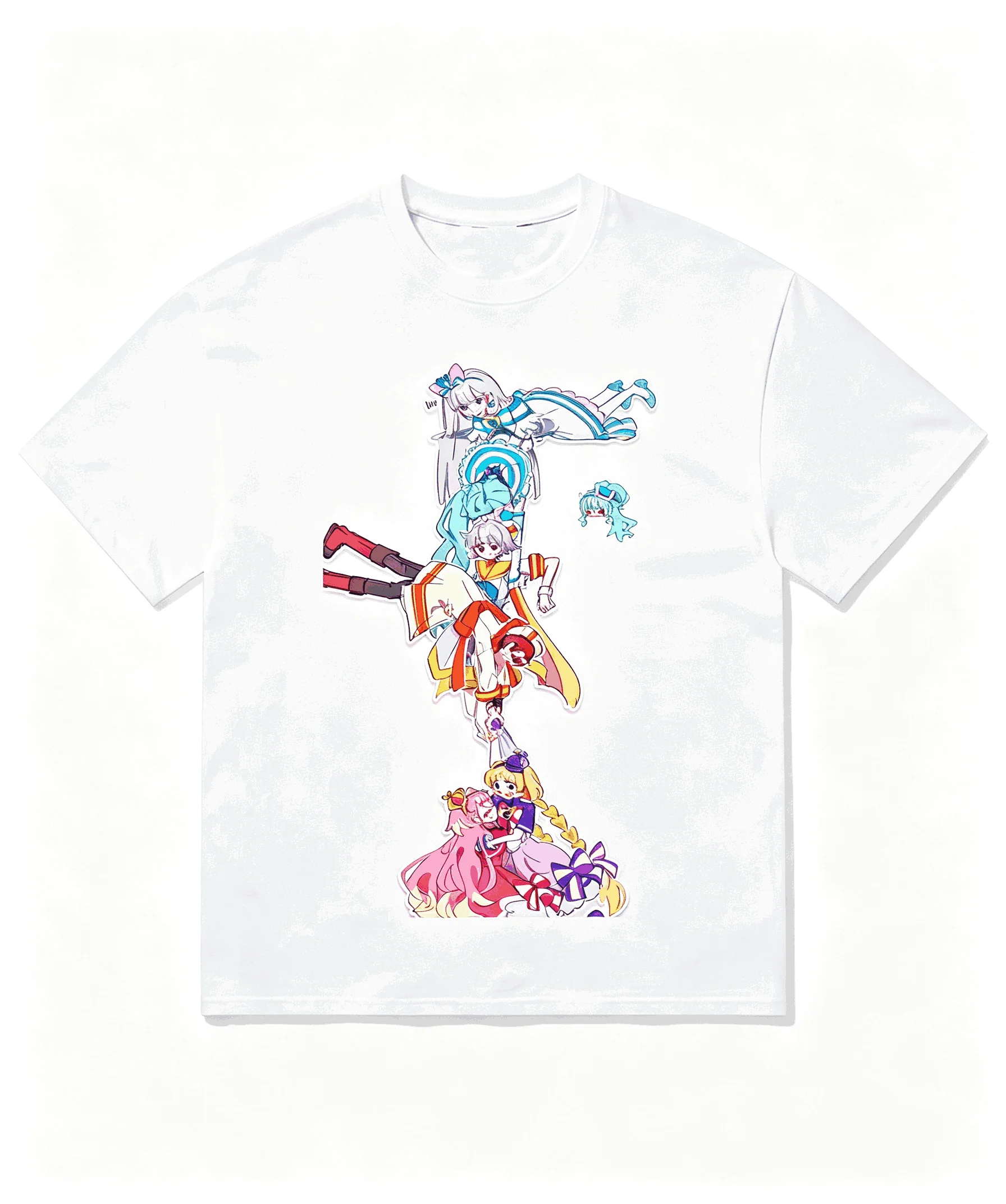 Star Detective Precure! Printed Cotton Neutral O-Neck Short Sleeve Streetwear Trendy Cotton Oversized Unisex Vintage Loose soft