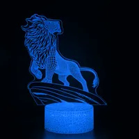 Nighdn Lion 3D Night Light for Kids Room 7 Color Changing Touch USB Bedside Lamp Christmas Birthday Gift for Boys Girls Baby