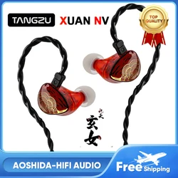 TANGZU x HBB XUAN NV IEM Earphone 10mm Ceramic & 8mm PU+ LCP Dynamic Driver Units In-ear Monitors Headphone 2Pins 0.78mm Cable