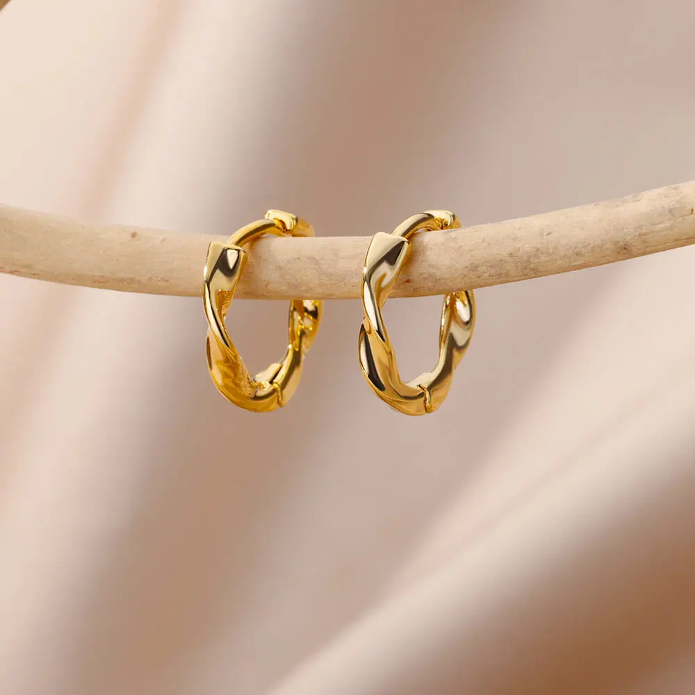 Stainless Steel Earrings for Women Girls Fashion Square Earrings 2024 Trend Female Aesthetic Jewelry Free Shipping aretes mujer