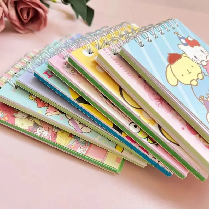 Sanurgente Family Memo Pads Coil Ple, Cute Little Ple, Student Prize, Notebook, Staacquering, Wholesale, 24PCs