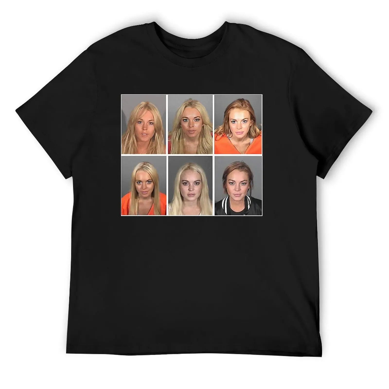 

Lindsay Lohan Mugshots T-Shirt cotton graphic tees custom t-shirts sweat luxury designer mens shirts graphic tee