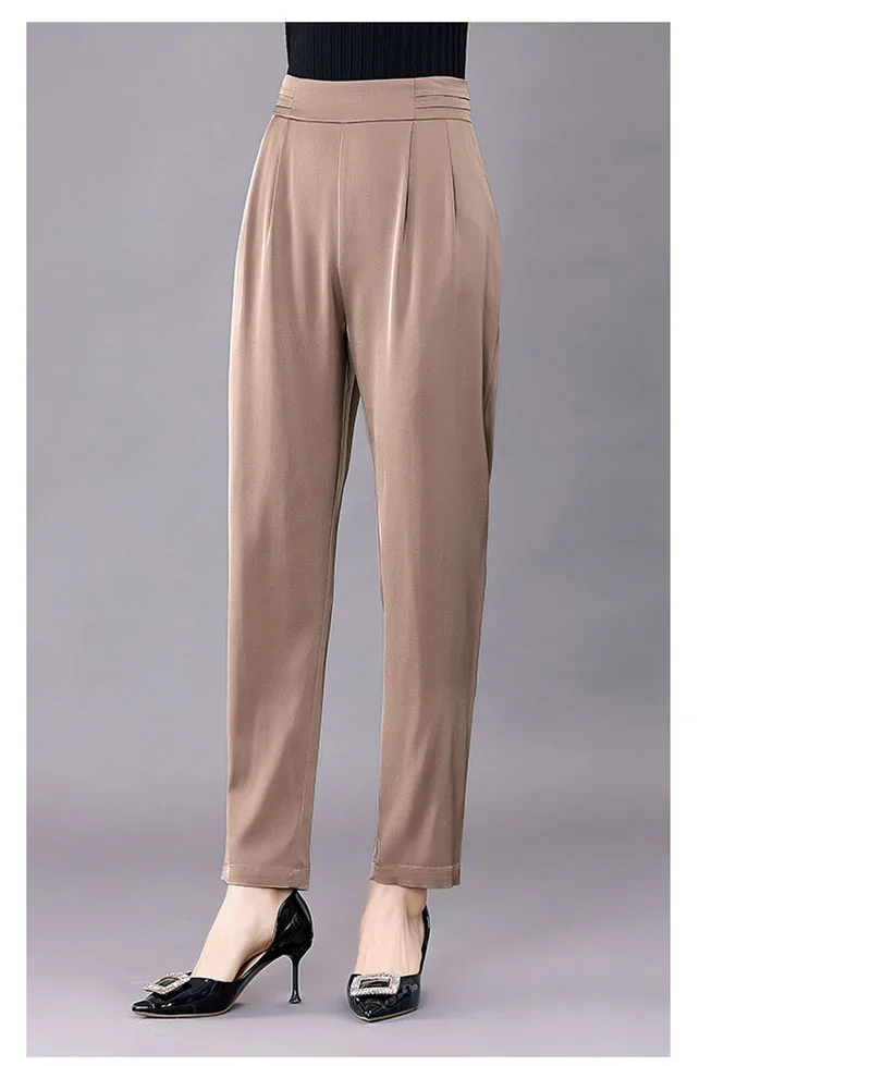 Natural Silk Women's Pants Elegant Style Halter Pants, Fashionable and Casual, Suitable for Spring Summer, Comfortable and Cool