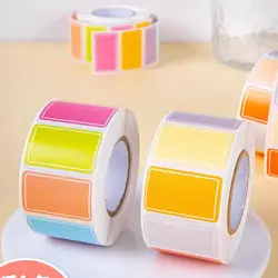 500pcs/roll Color Coding Labels Sticker Adhesive Rectangle Sticker Solid Colors Label Tag for Inventory Classroom Office Marking