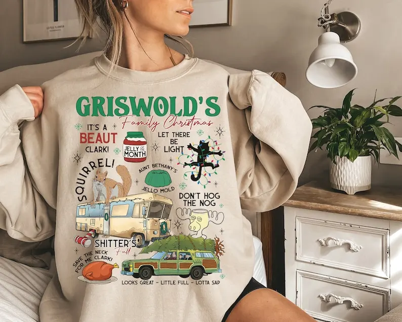 Griswold Sudadera navideña Co suéter árbol granja familia vacaciones partido nacional Lampoon Euphoria ropa jersey a juego